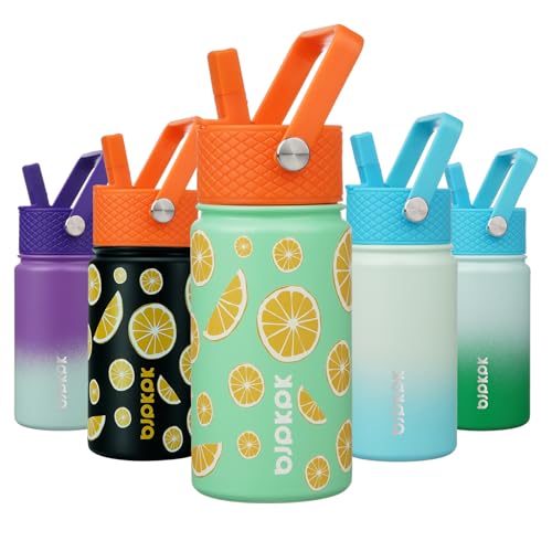 Image of BJPKPK Insulated Water Bottle, 15oz Stainless Steel with Straw Lid