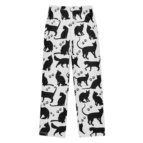 visesunny Boys' Pants Loose Lounge Jogger Pants Elastic Waist Pattern Long Bottoms Trousers with Tow Pockets Size S-XL