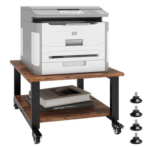 Image of Natwind 2 Tier Laser Printer Stand,20''x20'' Under Desk Printer Cart, Retro