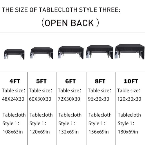 Customized Tablecloth with Logo 4/5/6/8/10FT for Business Tradeshow Events Company School Shop Welfare Organization Other Important Events Shipping Next Day (Flat tablecloth, 6FT back closed)
