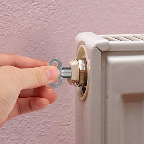 TOYMIS 6Pcs Radiator Valve Keys - Bleed Hole & Air Valve Key Set for Radiators & Faucets (Silver) - Thumbnail 3