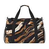 Bolsa de mano plegable con estampado abstracto de piedra de mármol con cremallera impermeable para escapadas de fin de semana