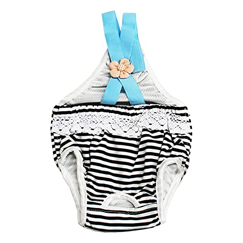 BOduShang Pañales para Perros Bragas Perras Celo Gato pañales Pantalones para Perros en Temporada Cachorro pañales Perro pañal Perro sanitarias Pantalones 38,Black