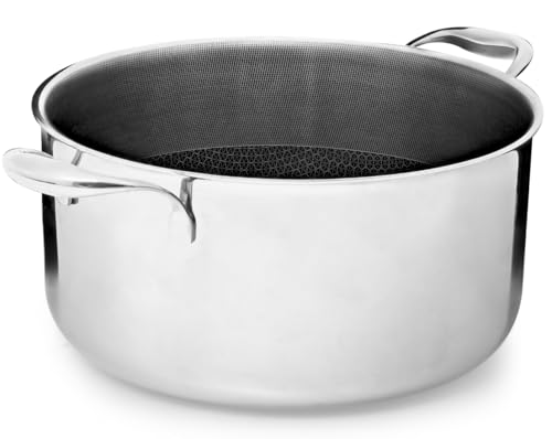 Onyx Cookware Kochtopf 28 cm, 8.2 l | Beschichteter Topf Induktion | Für Alle Herdarten | Kratzfeste Antihaft-Oberfläche | 3-Schicht Edelstahl/Aluminium