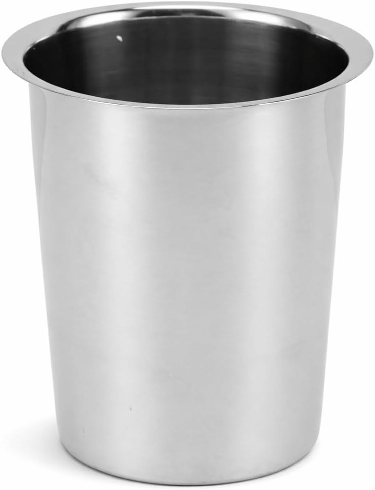 Luqeeg Stainless Steel Utensil Holder, Large Capacity Cutlery Storage, Flatware Cylinder with Simple Stylish Design for Countertop Kitchen Table Dining Table (Without Holes)