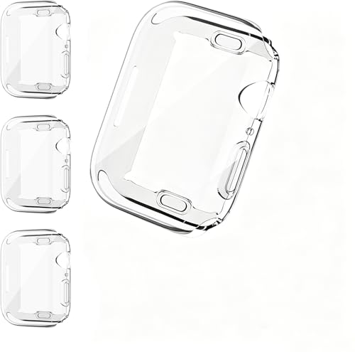 iVoler 3 Pezzi Cover e Pellicola Protettiva per Apple Watch 42mm Series 11/10, Copertura Completa Custodia Trasparente, Sottile Morbida TPU Protezione Schermo Antiurto Anti-Graffio iWatch Case