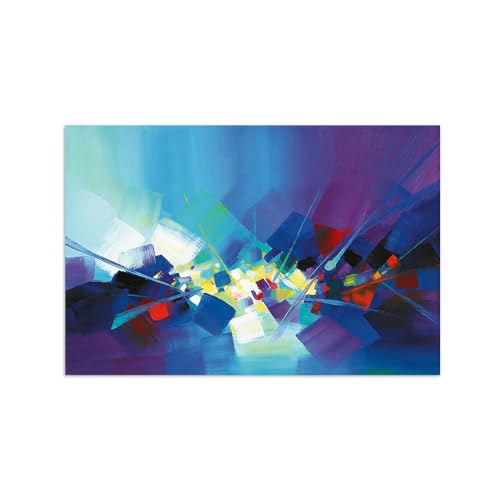 MUHJDYC Abstracto Mármol Cuadros Decoracion Salon Modernos-Azul morado-Imagen Lienzo Decorativo Murales Dormitorio Comedor Oficina 30x45cm Sin Marco