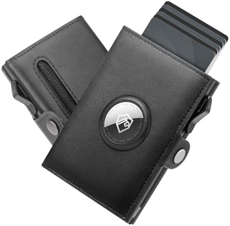 Portafoglio Uomo Con Airtag E Blocco RFID - Compatto, Alta Capacità, Chiusura Magnetica, Nero Lucido - Foto 14