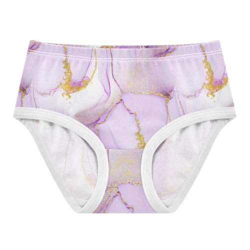 Joisal Pattern Toddler Underwear Floral 2t Cotton Little Girl Panties Lavender Purple White Gold Briefs Underpants