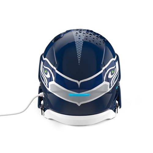 Image of NFL Echo Dot Bundle: Includes Echo Dot | Deep Sea Blue and Limited-Edition NFL Helmet Stand | Seattle Seahawks