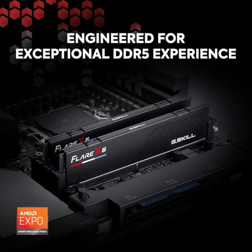 Image of G.SKILL Flare X5 Series DDR5 RAM (AMD EXPO) 128GB (2x64GB) 6000MT /s CL32-44-44-96 1.40V Desktop Computer Memory U-DIMM - Matte Black (F5-6000J3244G64GX2-FX5)
