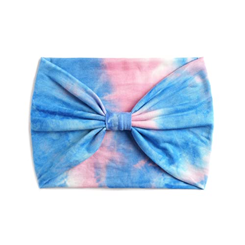 Image of XFYT Silky Soft Tie-Dye Yoga Stylish Hair Bands | Boho Stretch Chic Elegant Head Band for Women Girls Workout Sports Fitness Gym (Pink Sky)