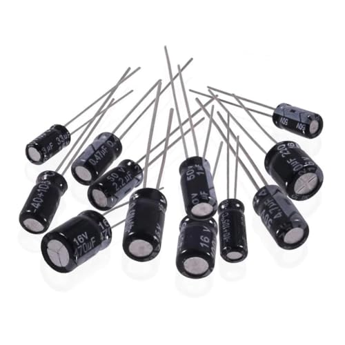 Hailege 500pcs Elektrolytkondensator Kit 0,1uF-1000uF 24 Werte gemischte DIP Elektrolytkondensatoren Sortiment Kit 10V/16V/25V/50V mit Aufbewahrungsbox