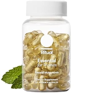 Ritual Essential for Women Prenatal Multivitamin: Folate & Choline for Neural Tube Support, Omega-3 DHA for Fetal Brain Development, Iron, Calcium-Helper D3 & K2, Non-GMO, Vegan, Mint, 30 Days