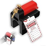 Young Dance Adjustable Ball Valve Lockout Device - OSHA Compliant Industrial Safety Lock for 1/4''-2-1/2'' Valves - Heavy-Duty Nylon Construction - Weatherproof Design - Red