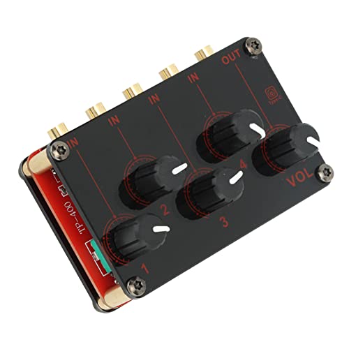 Mixer de áudio Estéreo, Passivo 100‑240 V Metal 1 Saída Ampla Compatibilidade Mini Console de Placa
