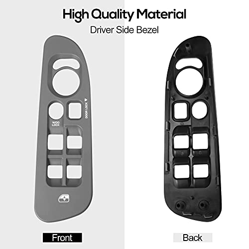 Basiker Window Switch Cover, Driver Side Door Switch Panel Bezel Trim For 2002-2010 Dodge Ram 1500 2500 3500, Grey #TOP4