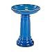 Smart Living  207104-BT Aviatra Ceramic Birdbath, Blue, With Easy Assembly And Great Durability
