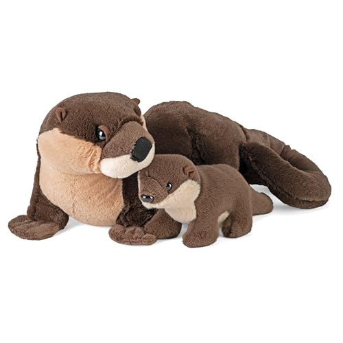 Peluche de nutria de río Wild Republic de 38 cm con cría