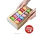 BAKIPACK Macaron Gift Box for 12, Elegant Gold, Rectangular, 8 x 2 x 1.8 Inches, Disposable, Recyclable, Microwaveable, Space Saving, Hinge Closure, Hand Wash Only