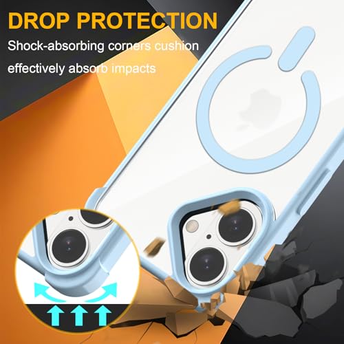 Coque cordon iPhone 16 Plus transparente抗震 étui magnétique bleu - 4