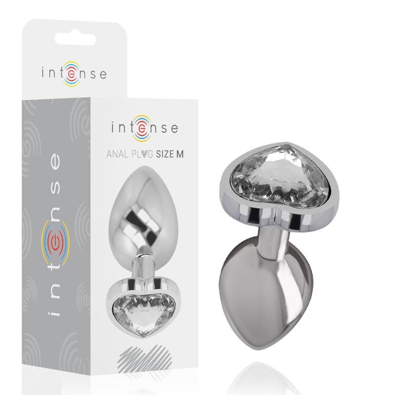 INTENSE - PLUG ANAL METAL ALUMINIO CORAZN BLANCO TALLA M