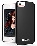 iPhone SE Case, GreatShield Guardian UV Glossy Series Slim Fit Protector Case for Apple iPhone SE / 5S / 5 (Black)