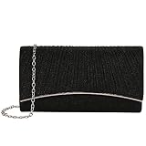 ZHANNI Clutch Purses for Women Fashion Shining Evening Bag Handbag Party Wedding Clutch (Black)