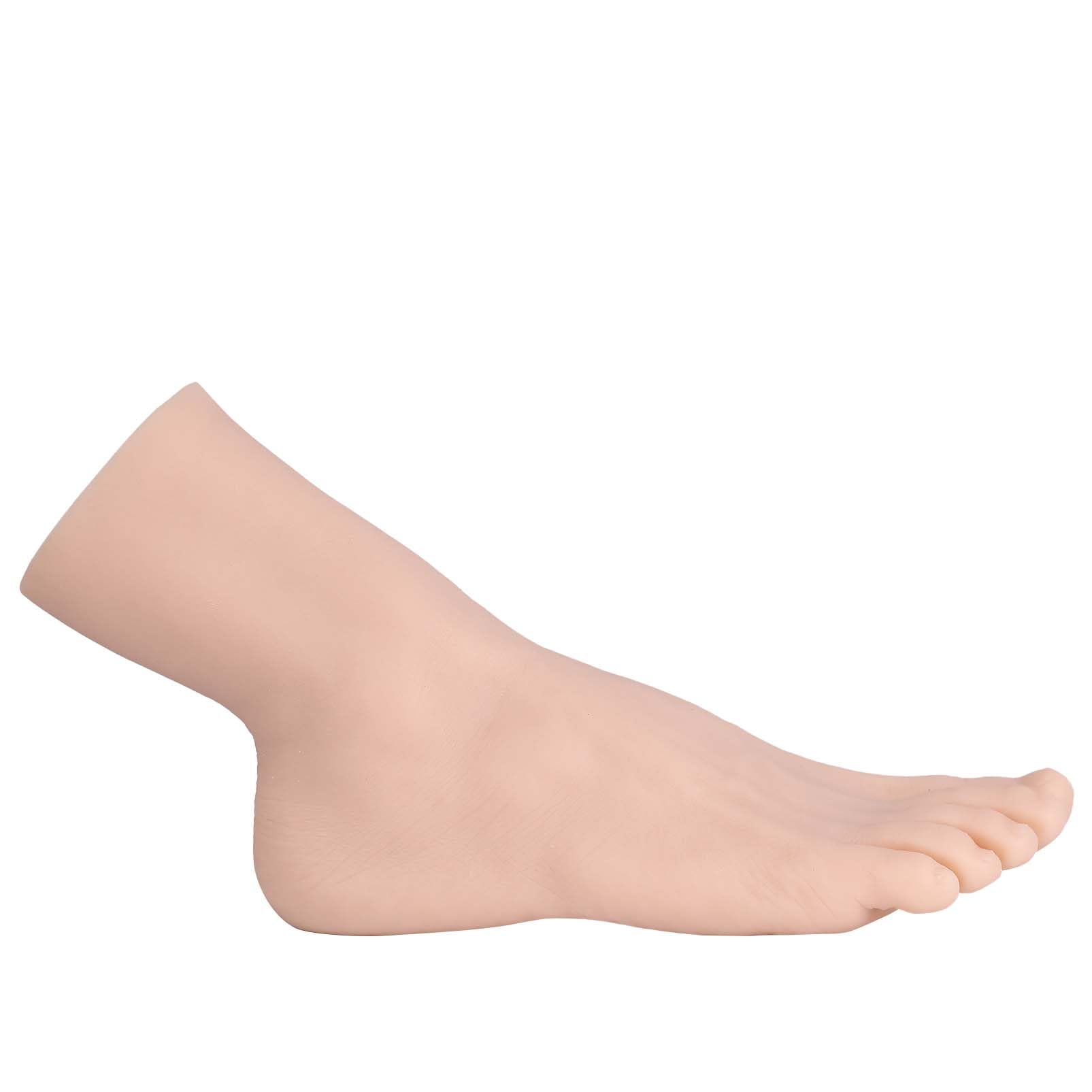 Modèle de Pieds en Silicone Vraie Taille Homme/Femme Souple & Realiste Pour Affichage Chaussures Sandales & Chaussettes (Droite, Pied Homme, Ivoire)