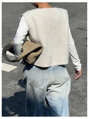 Verdusa Old Money Button Down Sleeveless Sweater Vest Tops Cozy Cardigans Trendy Tops for Women 20252