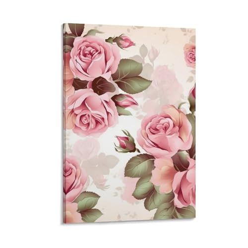 Toile murale rose vintage pour créer une ambiance relaxante dans la salle de bain