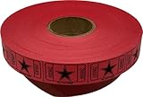 The Ticket Gurus-roll of 2000 Red Star Tickets Single Roll Consecutively Numbered Raffle Tickets