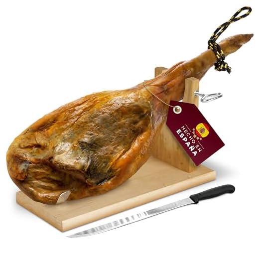 JAMCURRO Paleta Jamon Serrano DUROC 4,5-5 kg - Incluye Jamonero y Cuchillo Jamonero, Procedente de Salamanca, España, 12 Meses de Curación - Embutido - Jamón Serrano - Jamones