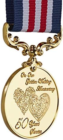 The Commemorative Coin Company 50th Golden Wedding Anniversary Medal for Long/Distinguished Service and Bravery in the Field. Gift/Present Husband/Wife/Partner/Couple