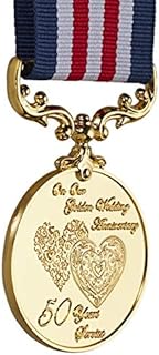 The Commemorative Coin Company 50th Golden Wedding Anniversary Medal for Long/Distinguished Service and Bravery in the Field. Gift/Present Husband/Wife/Partner/Couple