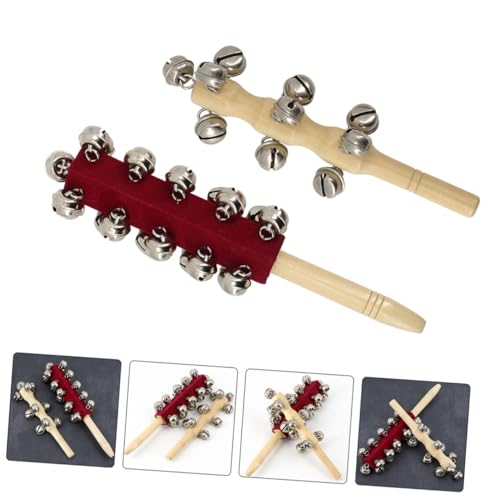 VICASKY 2 Peças Brinquedos De Chocalho Sinos Instrumentos Musicais Jingle Instrumento Sinos De Trenó