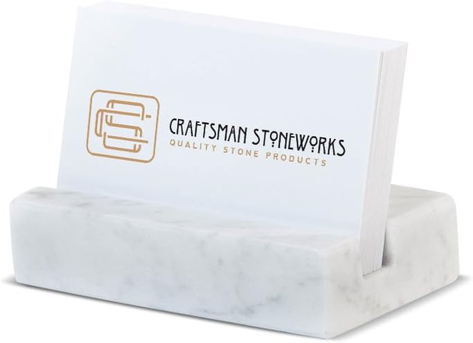 Business Card Holder for Desk Marble Business Card Display Holders Desktop Business Cards Holder Stand Desk Card Display Holder for Home and Office.