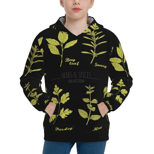 Herbs and Spices Kid Hoodies Boys Sweatshirts Girls Pullover with Pocket