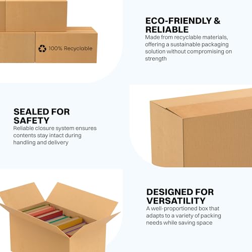 Image of BonKaso 3 Ply Corrugated Boxes for Packaging | 7 inchx4 inchx3.5 inch (Pack of 80) | Brown Cardboard Packing Boxes for Shipping, Moving & Storage | Carton Boxes for Courier & Goods Transportation