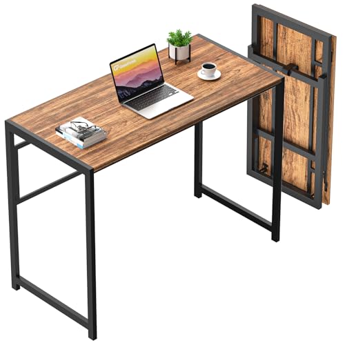 GreenForest Folding Desk No-Assembly,35.4 in Small Desk for Small Spaces
