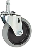 4 Inch Caster Wheels for Cart – Carlisle FoodService Products, SBCC24000 Fold N’ Go Cart Metal Replacement – Swivel Caster Wheels Heavy Duty with Stem Mount – Commercial Non-Marking Design – Single