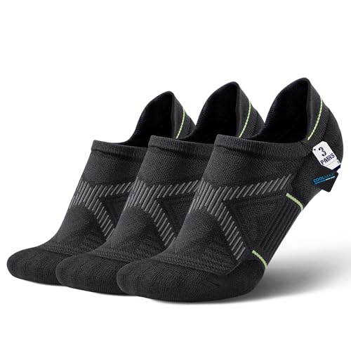 BRISIRA Bamboo Viscose Compression No Show Socks Men Athletic Running Extra Cushion Moisture Wicking No Blister Sport Low Cut