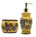 Tuscany Grape Hand Painted Ceramic Collection by ACK (Soap Dispenser and Sponge Holder Set)