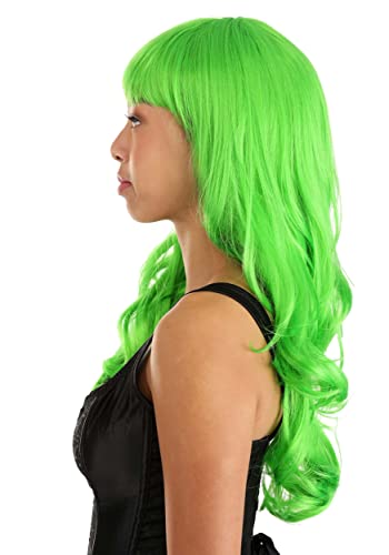 Perruque ondulée verte pour changer de look sans teinture - 5