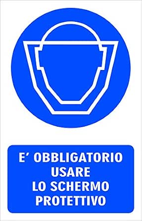 Cartello Sicurezza 30x12 Cm – "È Obbligatorio Usare Occhiali O Schermi Protettivi" In PVC Rigido 1 Mm Con Fori - 4