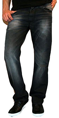 Newfacelook Mens Jeans Stylish Fashion Denim Jeans Pants Trousers F-0001 W30-L30 Black