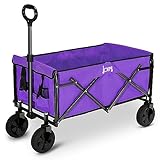 Utility Foldable Wagon Heavy Duty Pull & Push Cart Collapsible Wagon Garden Cart with Wheels All Ter