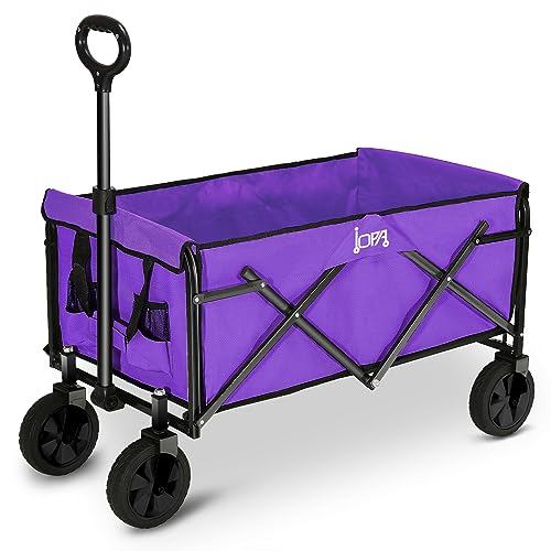 Utility Foldable Wagon Heavy Duty Pull & Push Cart Collapsible Wagon Garden Cart With Wheels All Terrain Beach Cart For Outdoor Shopping, Camping, Fishing, Grocery,Purple #TOP29