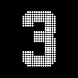 Large Jersey Number 3 Iron On Rhinestone Crystal T-shirt Transfer by Jubilee Rhinestones