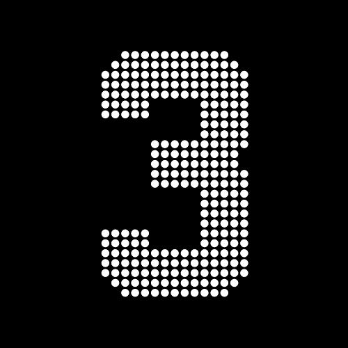 Athletic Jersey Birthday Number 3 Three Iron On Rhinestone Crystal T-Shirt Transfer by JCS Rhinestones